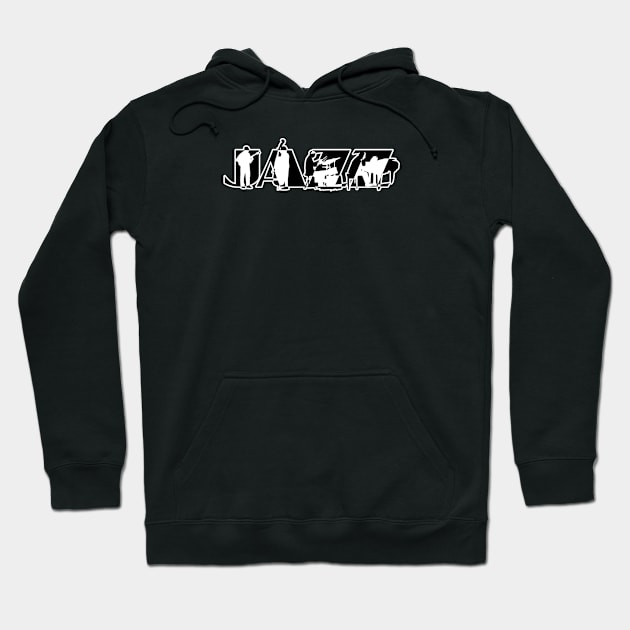 Jazz Genre Music Typography Design Hoodie by SATUELEVEN